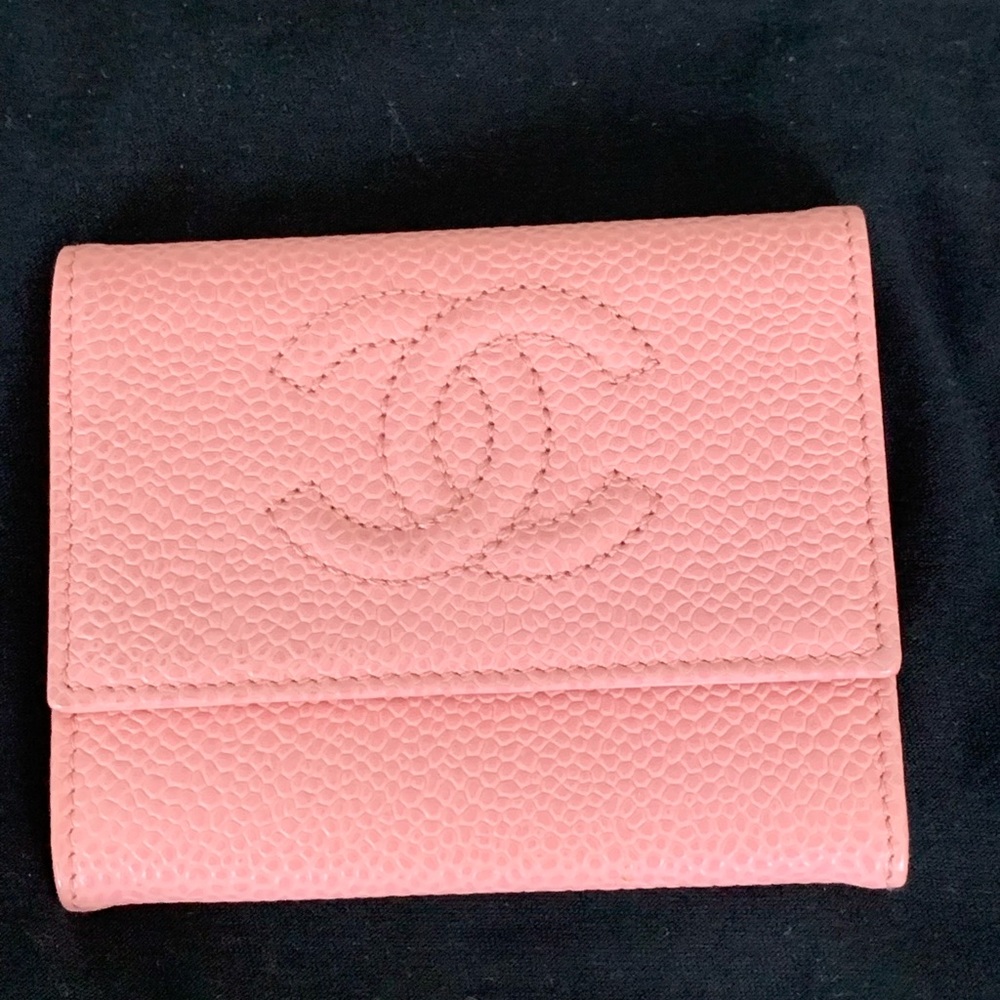 Authentic Chanel Pink Caviar Coin Purse